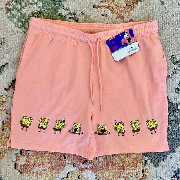 New Nickelodeon SpongeBob SquarePants Women's Casual Sweat Shorts Size Large - Picture 1 of 9